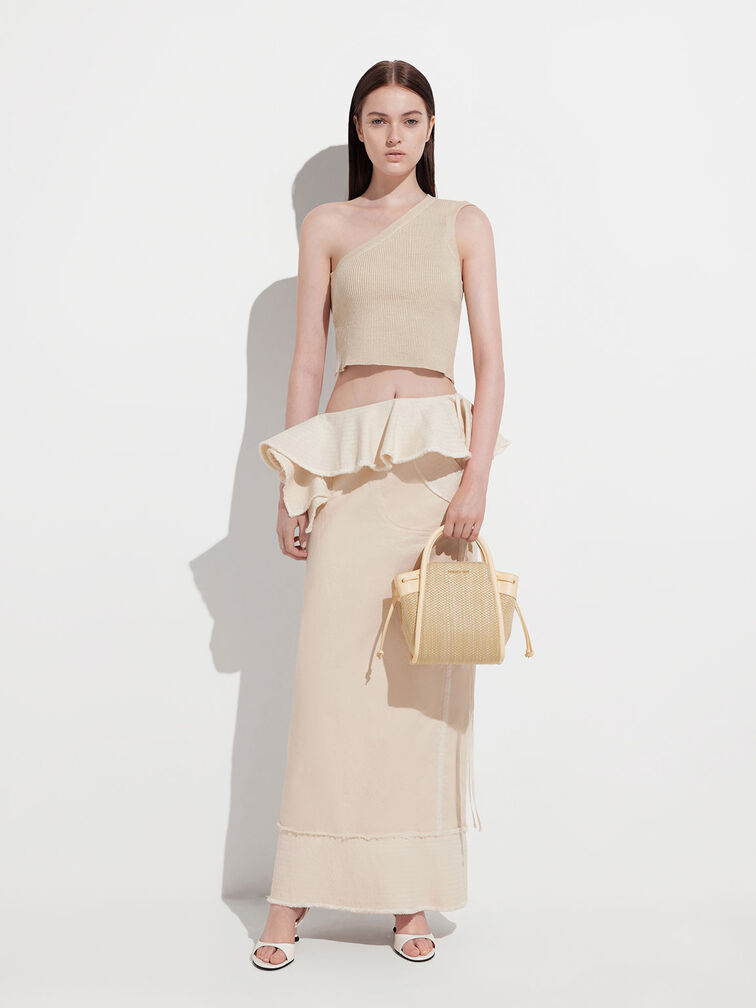 Ashby Raffia Tote Bag, Beige, hi-res