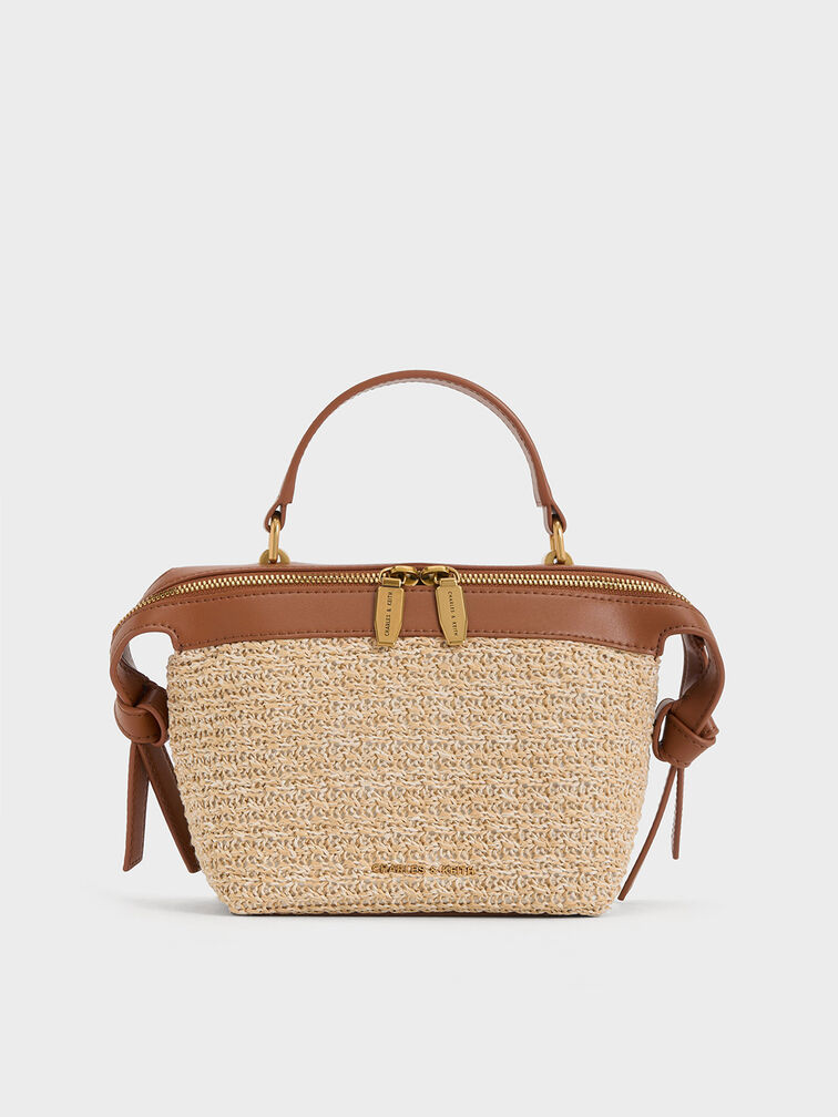 Aurelie Raffia Knotted Top Handle Bag, Multi, hi-res