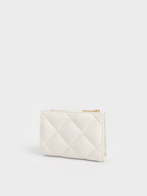 Gemma Quilted Cardholder, White, hi-res