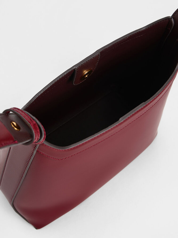 Leona Large Hobo Bag, Burgundy, hi-res