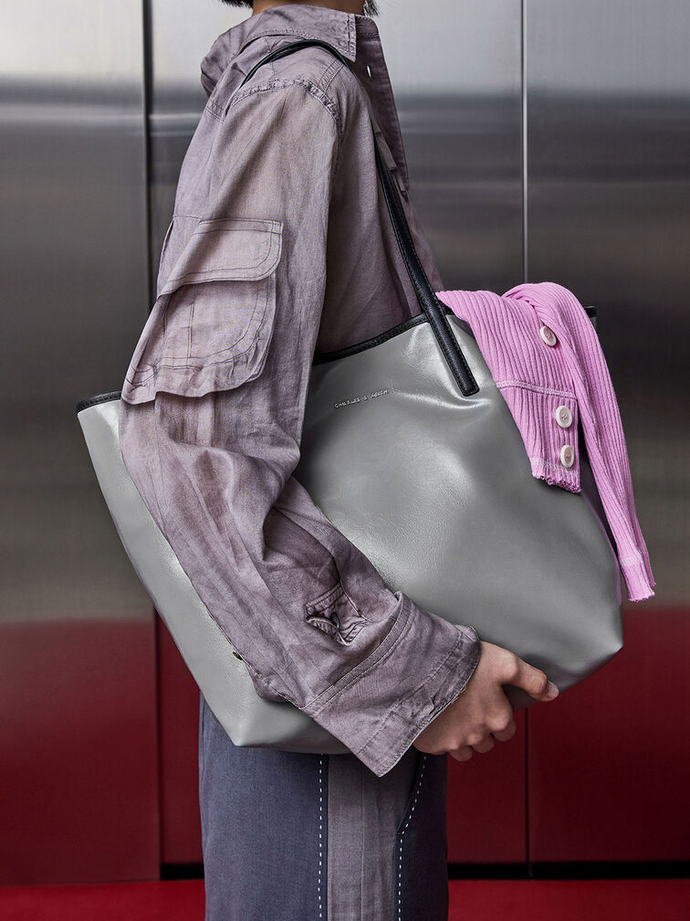 Sianna Reversible Tote Bag, Grey, hi-res
