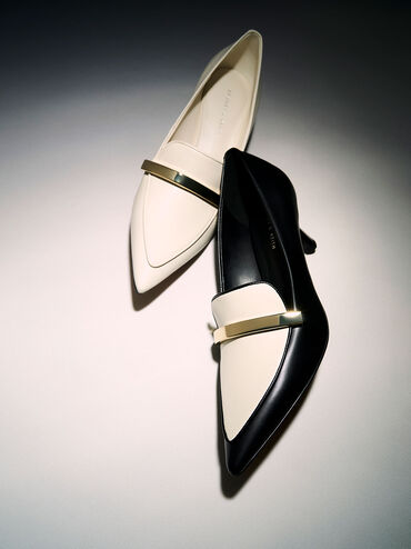 Metallic Accent Loafer Pumps, Multi, hi-res
