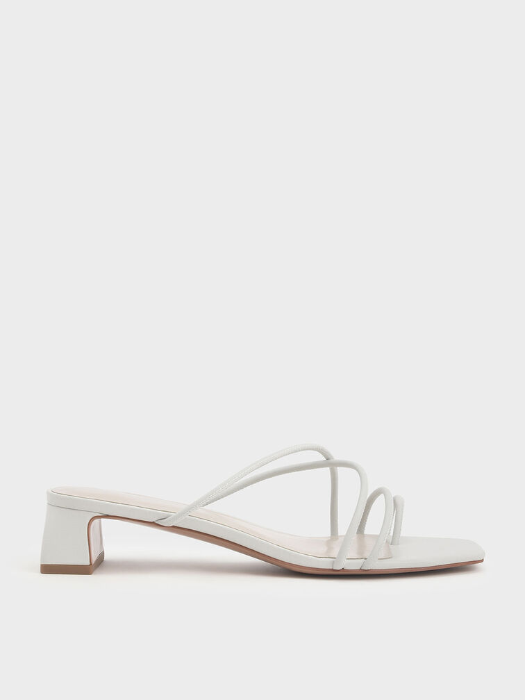 Meadow Strappy Toe Ring Sandals, White, hi-res