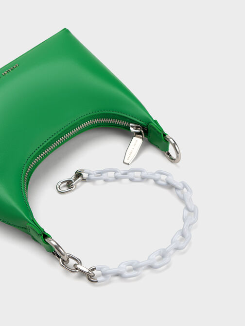 Koi Chain Handle Shoulder Bag, Green, hi-res