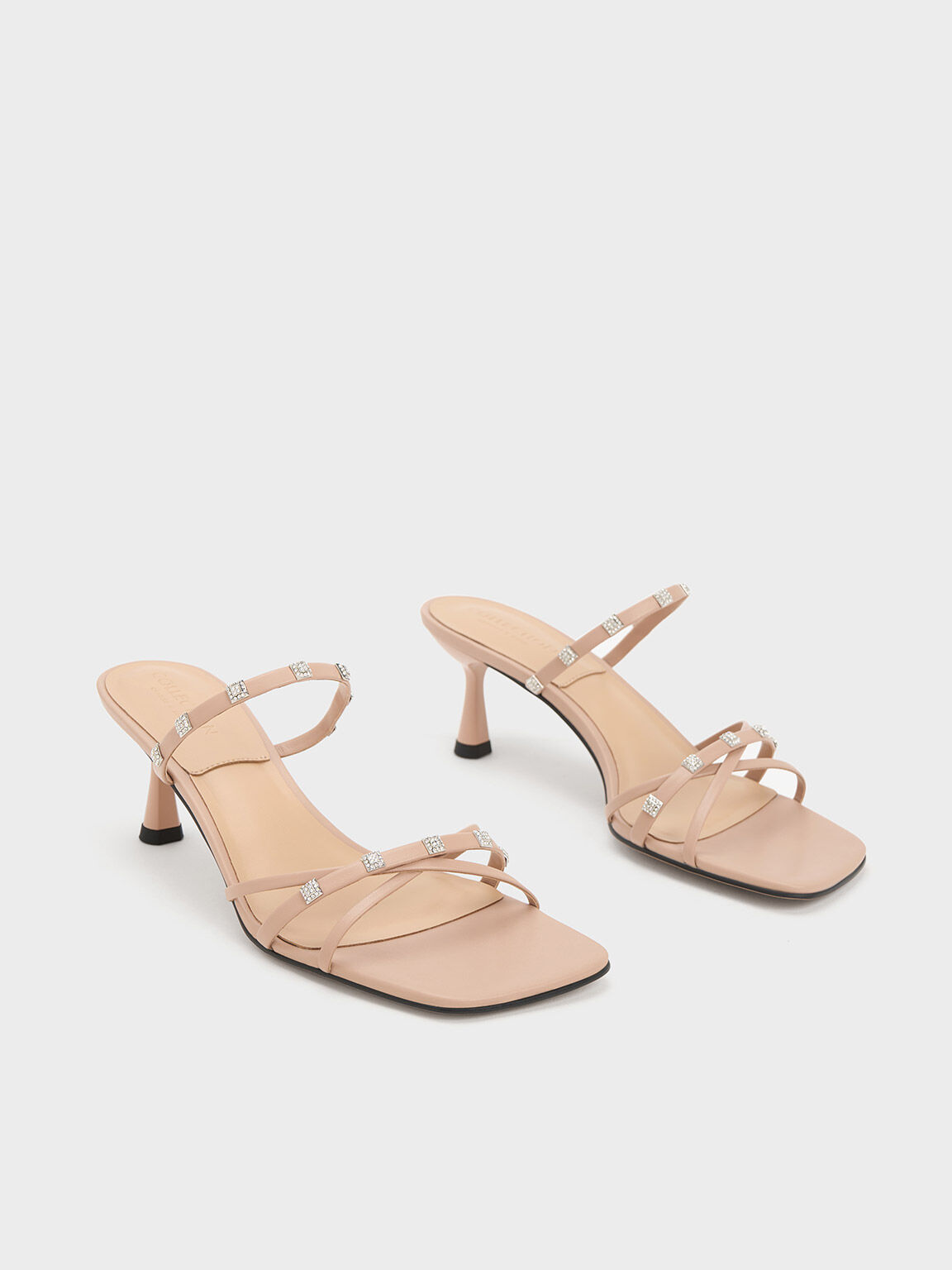 Strappy nude mules clearance