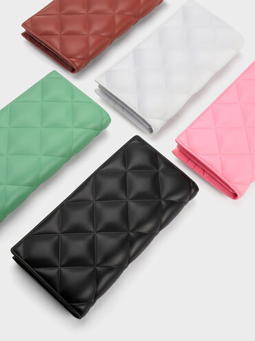 Danika Quilted Long Wallet, Pink, hi-res