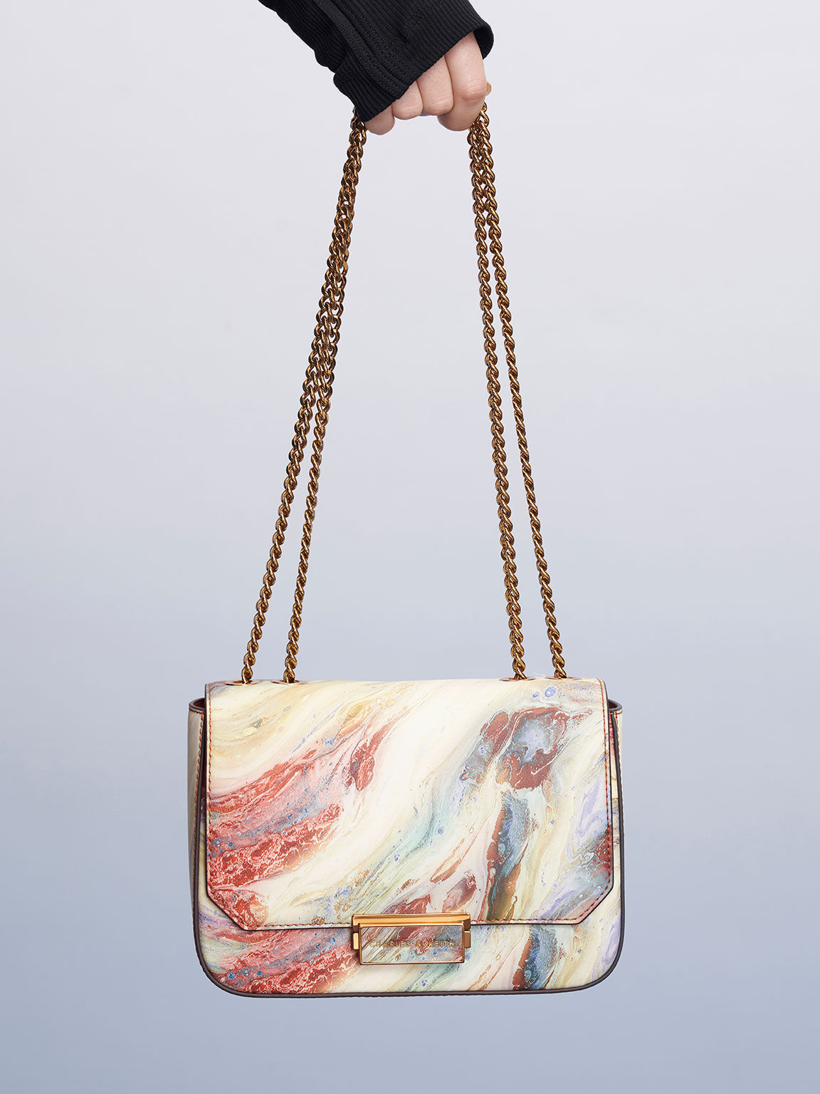CHARLES & KEITH multi バック Kay ミニケイ ストライプトートバッグ - マルチ | CHARLES