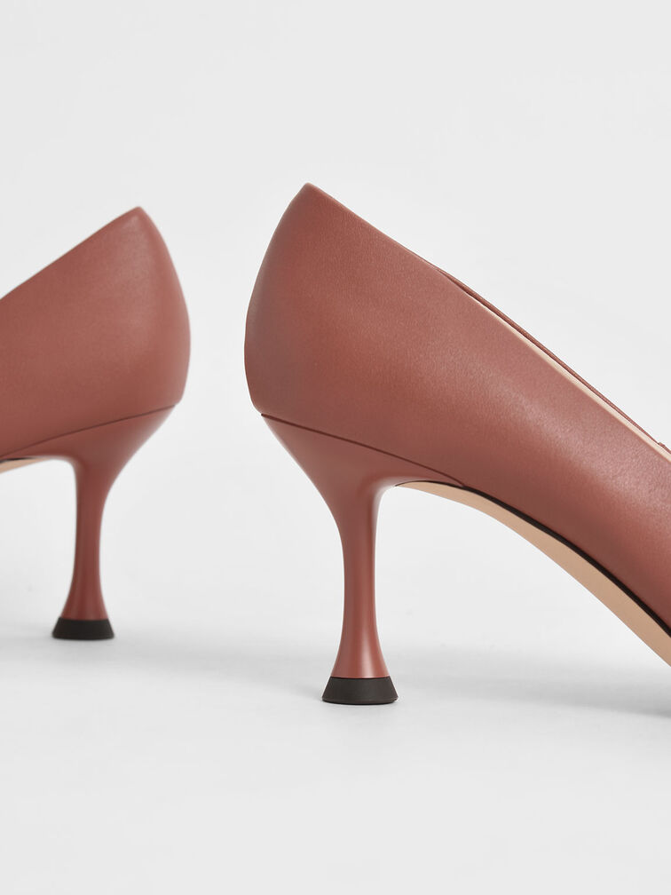 Spool Heel Pumps, Cognac, hi-res
