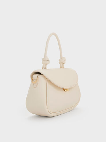 Sammie Knotted-Handle Front-Flap Bag, Cream, hi-res