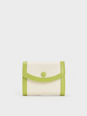 Alouette Contrast Trim Small Wallet, Cream, hi-res