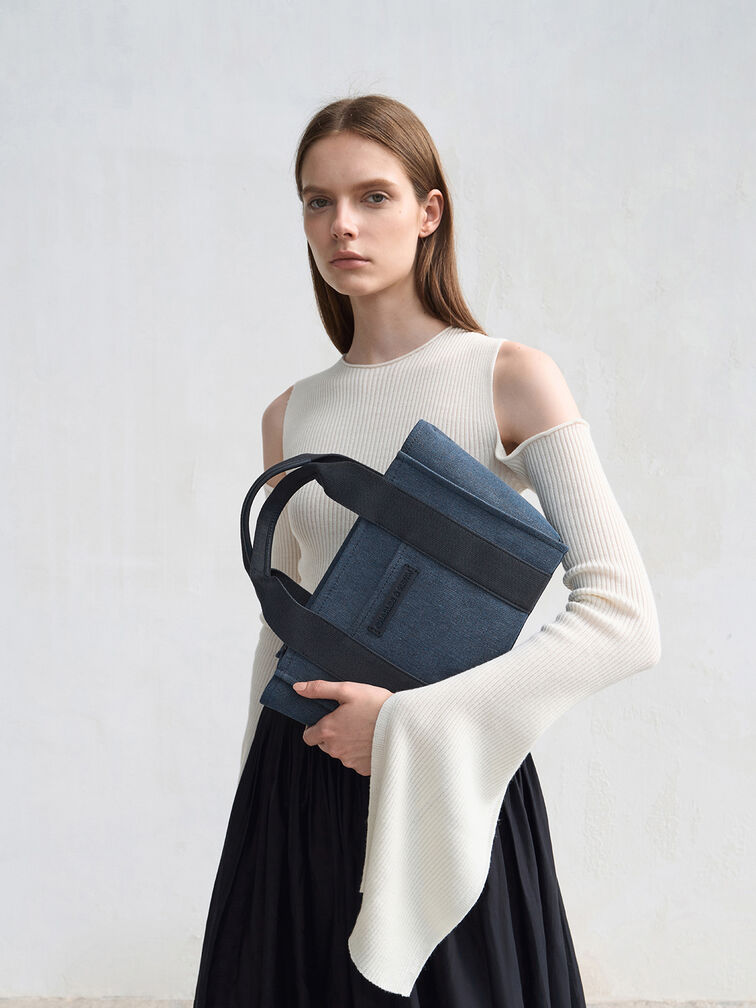 Kay Denim Tote Bag, Denim Blue, hi-res