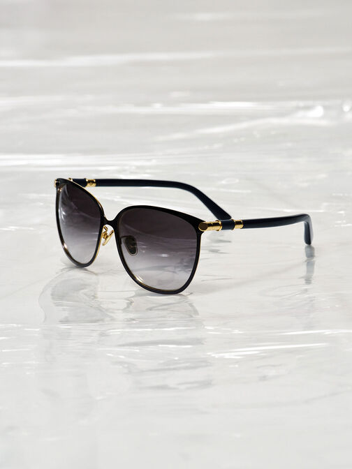 Ophelia Oversized Square Sunglasses, Navy, hi-res