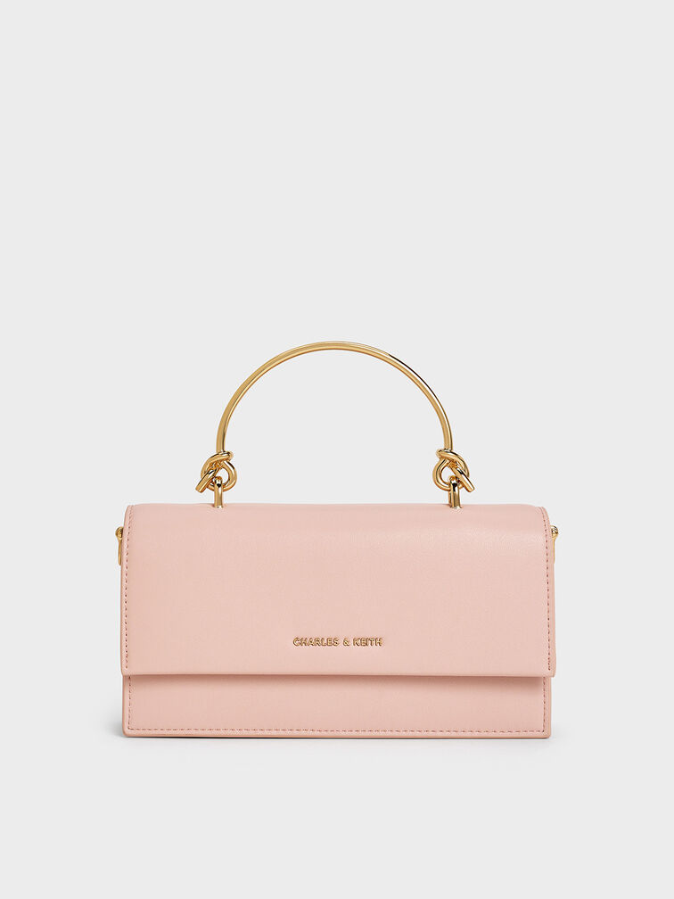 Kristine Sculptural-Handle Long Wallet, Light Pink, hi-res