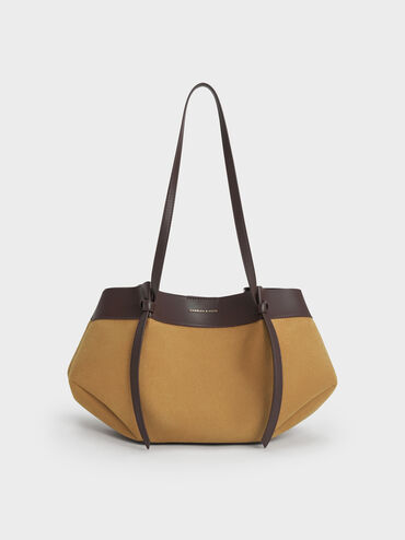 Calla Faux Suede Tote Bag, Sahara Sand, hi-res