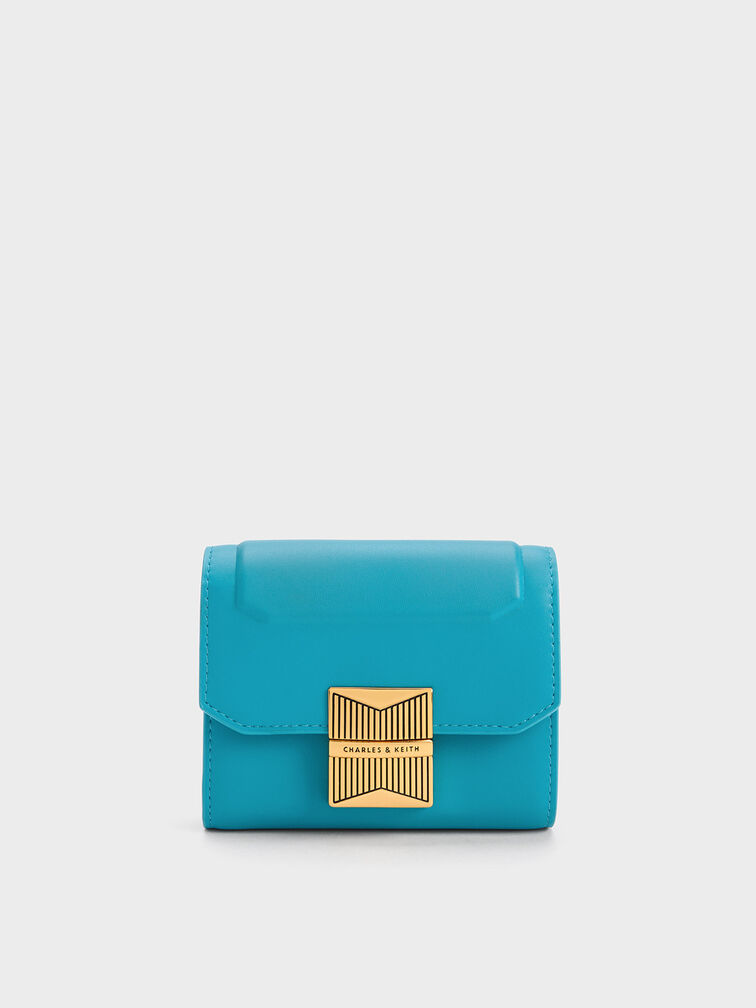 Kalinda Metallic Accent Wallet, Blue, hi-res