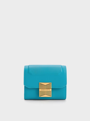 Kalinda Metallic Accent Wallet, Blue, hi-res