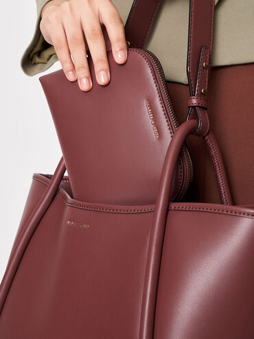 Large Slouchy Tote Bag, Chocolate, hi-res