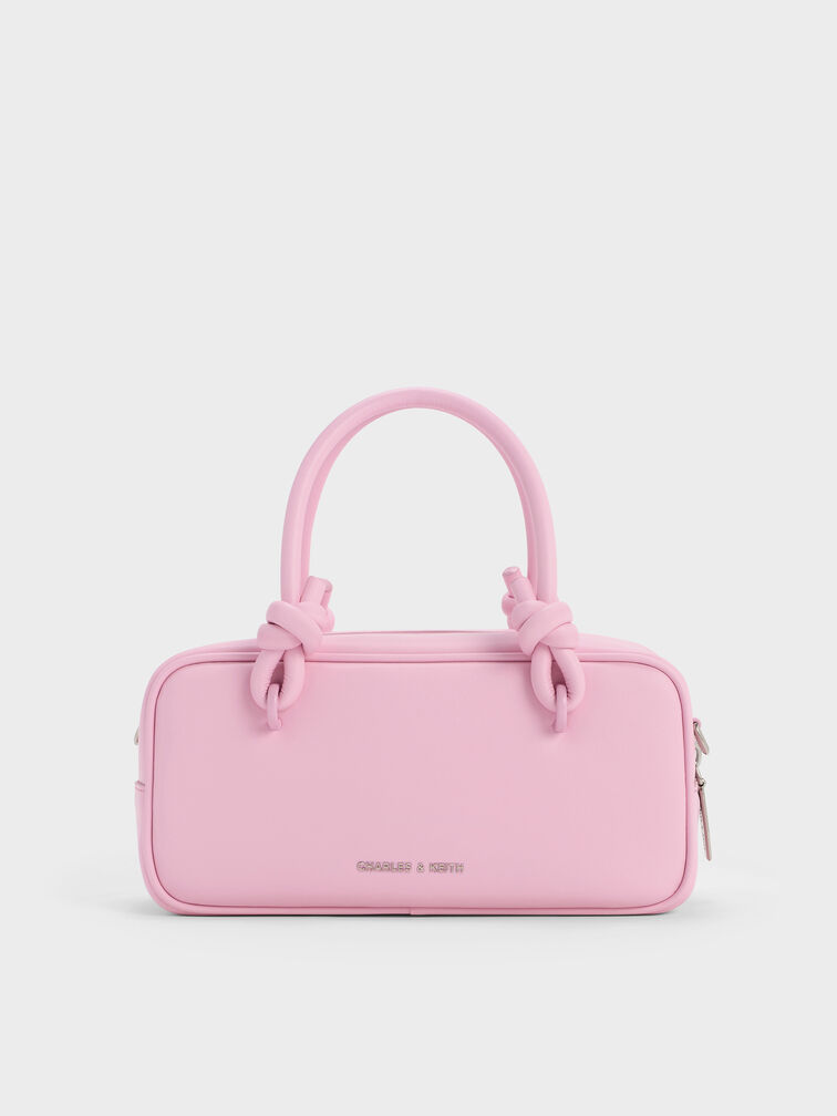 Sammie Knotted-Handle Elongated Bag, Bubble Gum Pink, hi-res