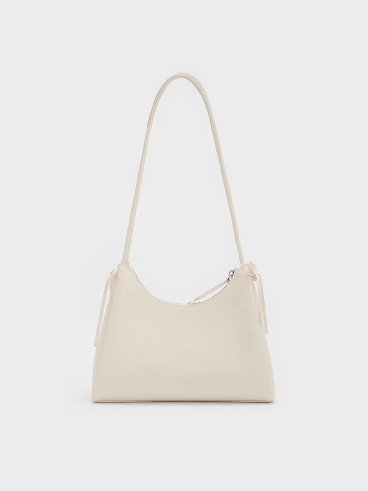 Hazel Bow Hobo Bag, Cream, hi-res