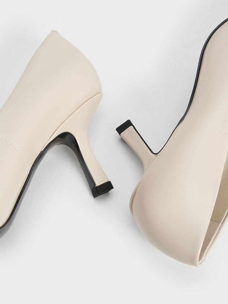 Metallic Accent Kitten-Heel Pointed-Toe Pumps, Chalk, hi-res