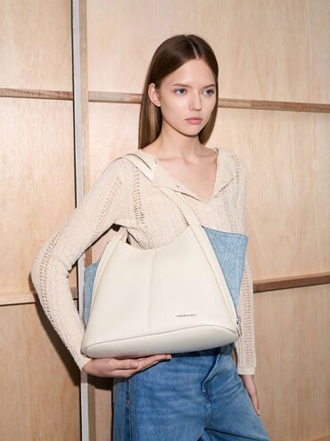 Saskia Slouchy Tote Bag, Cream, hi-res
