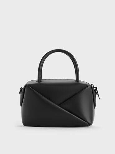 Midori Geometric Bowling Bag, Jet Black, hi-res
