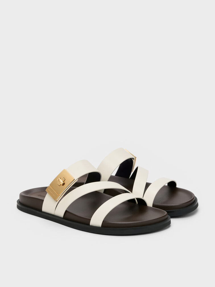 Aelin Strappy Sandals, White, hi-res
