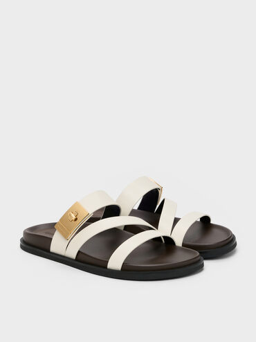 Aelin Strappy Sandals, White, hi-res