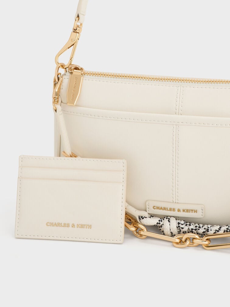 Addison Knotted-Rope Shoulder Bag, Cream, hi-res