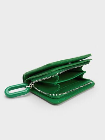 Corey Oval Keychain Zip Wallet, Green, hi-res