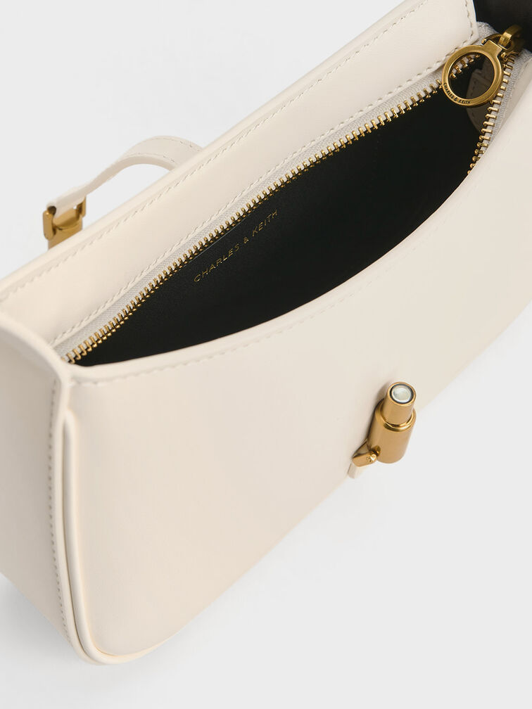 Cesia Metallic-Accent Shoulder Bag, Cream, hi-res