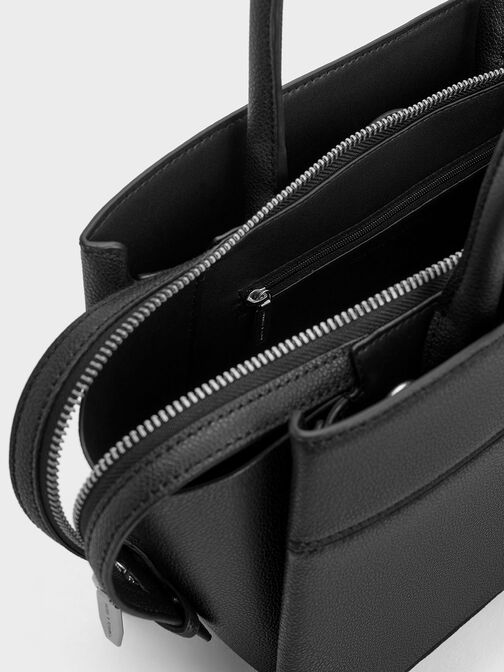 Anwen Trapeze Top Handle Bag, Noir, hi-res