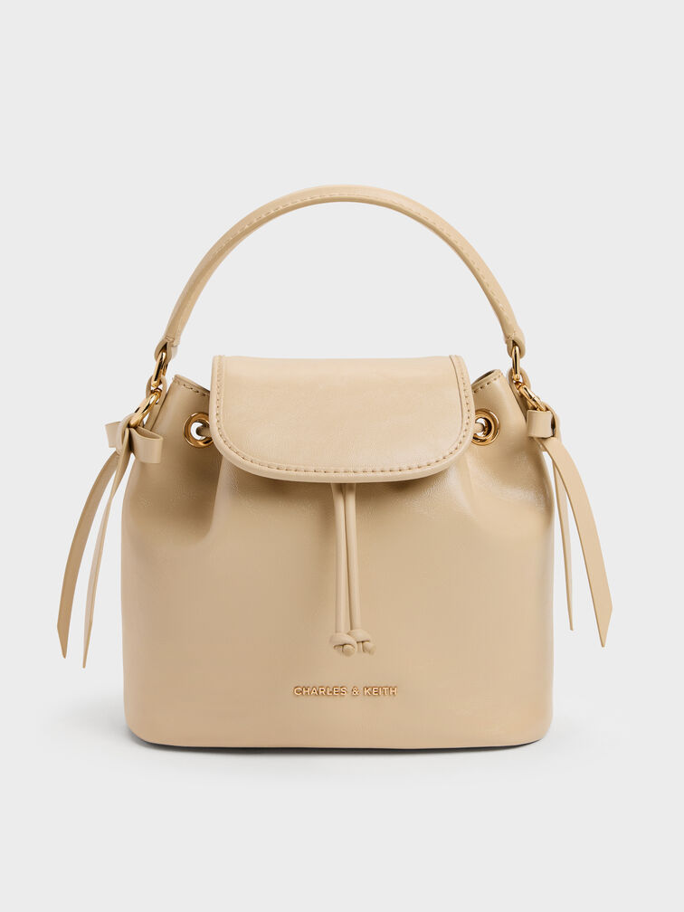 Dalia Bow Top Handle Bag, Sand Beige, hi-res