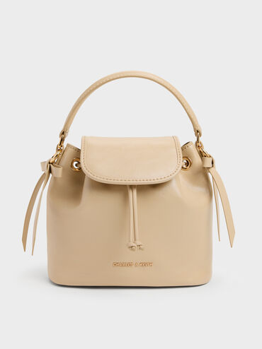 Dalia Bow Top Handle Bag, Sand Beige, hi-res