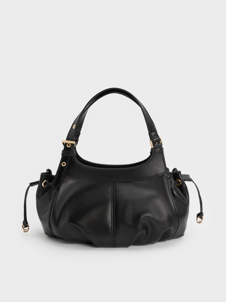 Mini Lillith Drawstring Bucket Bag, Black, hi-res