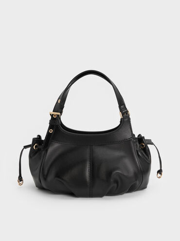 Mini Lillith Drawstring Bucket Bag, Black, hi-res