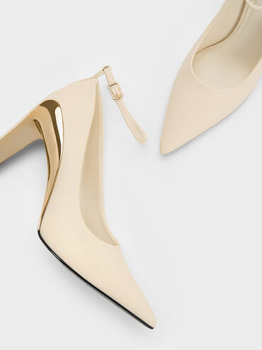 Devon Metallic Blade-Heel Pumps, Chalk, hi-res