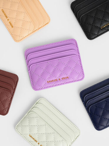 Quilted Card Holder, Chocolate, hi-res