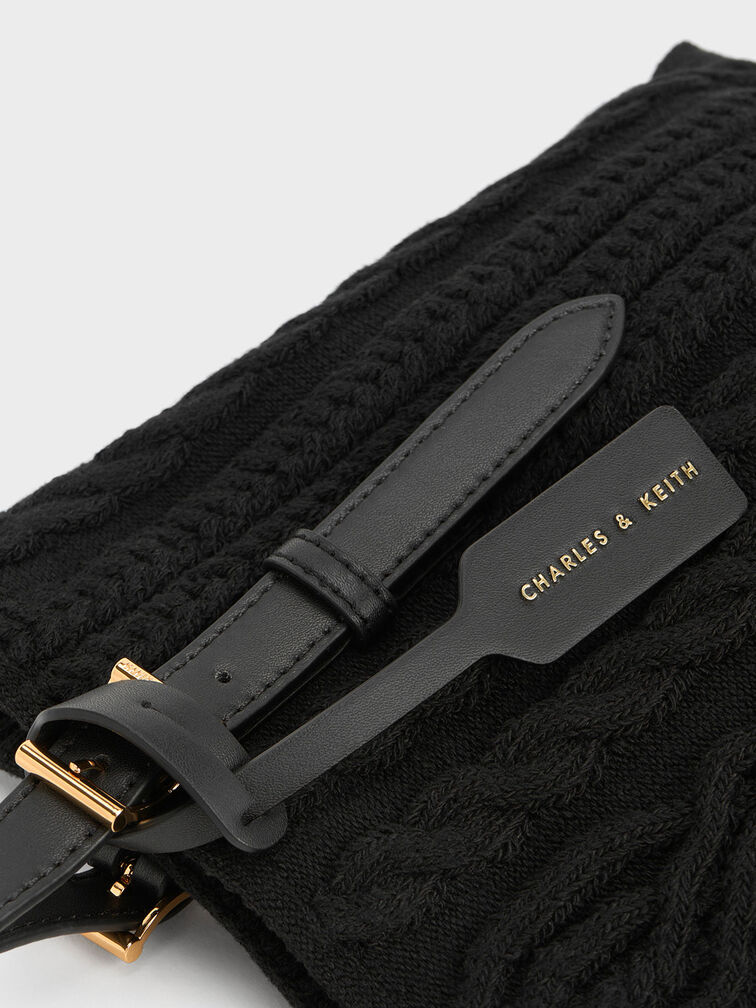 Apolline Textured Tote Bag, Black, hi-res