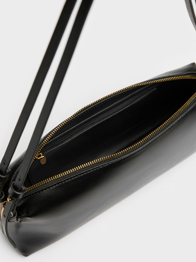 Deyna Double-Strap Shoulder Bag, Black, hi-res