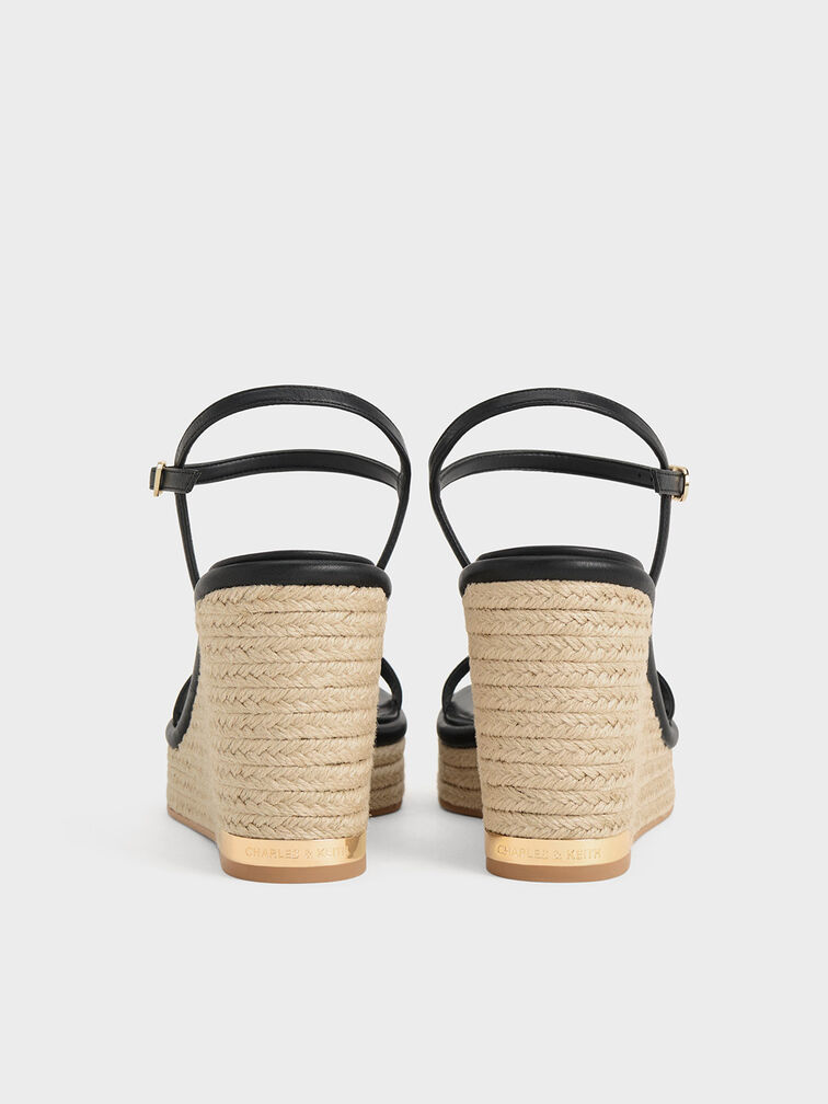 Espadrille Wedges, Black, hi-res