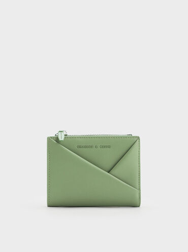 Midori Geometric Top-Zip Wallet, Green, hi-res