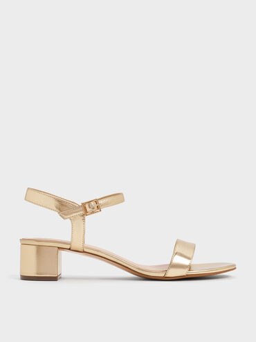 Alec Metallic Block-Heel Ankle-Strap Sandals, Light Gold, hi-res