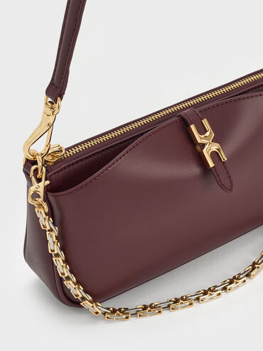 Adalyn Chain Shoulder Bag, Wineberry Red, hi-res