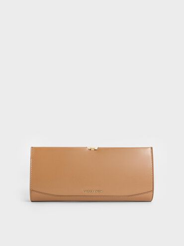 Wisteria Metallic-Accent Clutch, Tan, hi-res