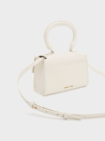 Clover Curved Handle Bag, Cream, hi-res
