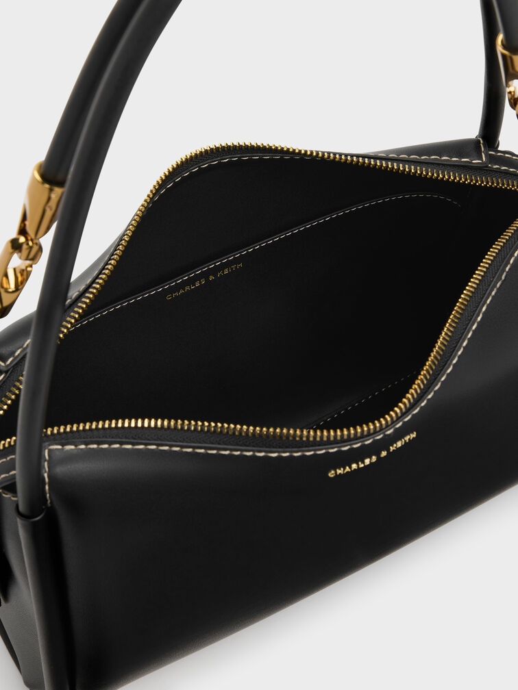 Lyla Tubular Slouchy Shoulder Bag, Black, hi-res