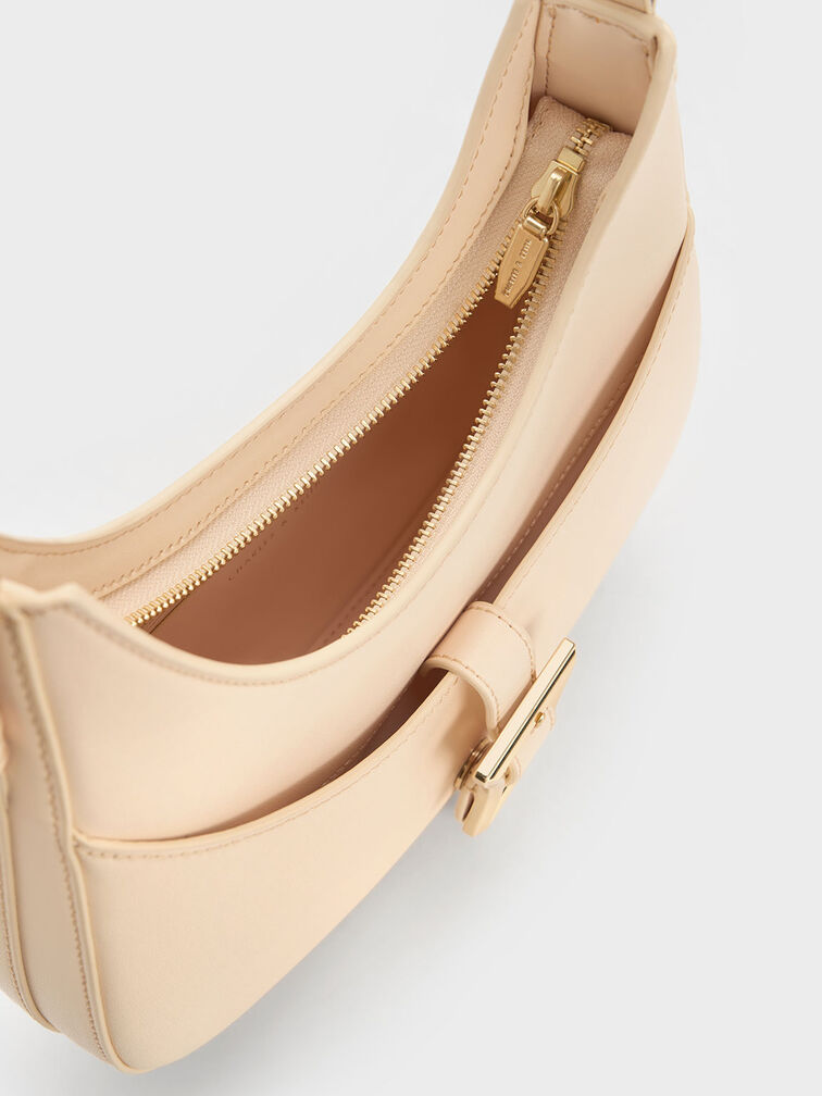 Xanthe Hobo Bag, Beige, hi-res