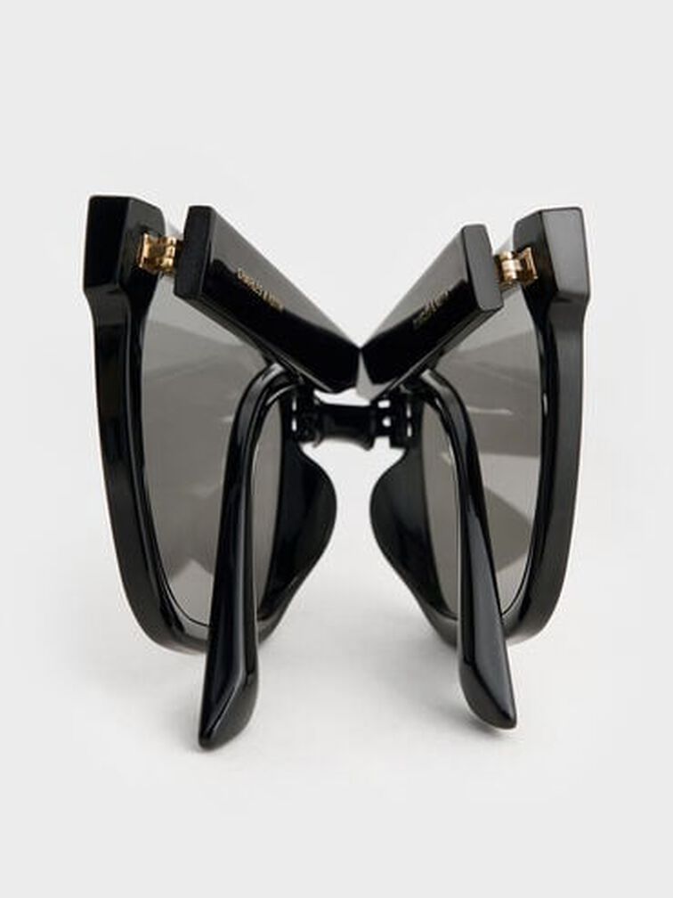 Brea Foldable Sunglasses, Black, hi-res