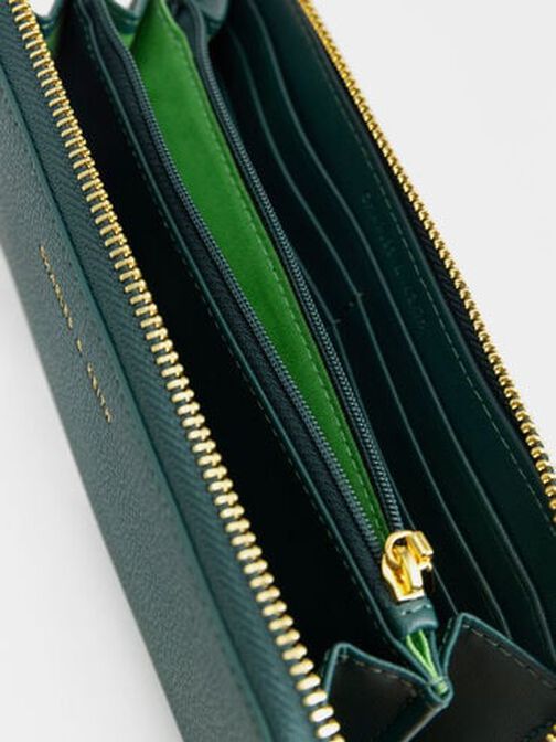 Dulcie Zip-Around Long Wallet, Green, hi-res